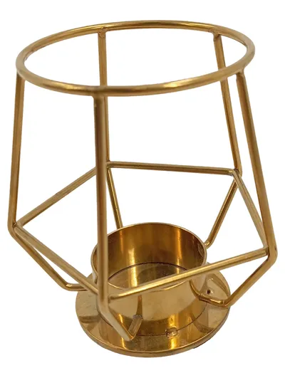 IKEA Teelichthalter Kerzenhalter Metall Gold Geometrisch Modern 10cm