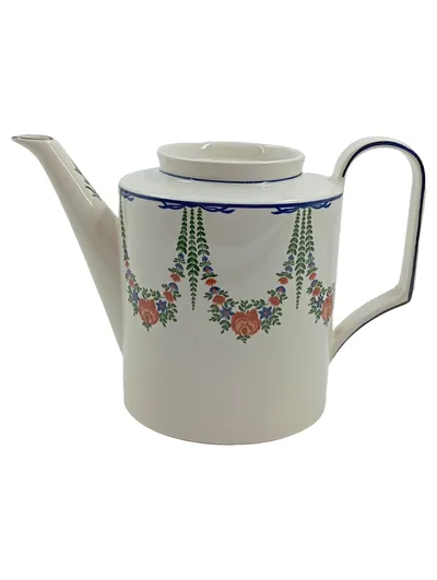 Villeroy & Boch Elysée Teekanne Porzellan Blumenmuster Weiß 1,5L