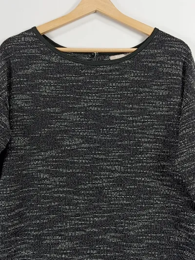 Broadway NYC Fashion Damen Pullover Gr. M Grau Meliert Langarm Reißverschluss