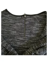 Broadway NYC Fashion Damen Pullover Gr. M Grau Meliert Langarm Reißverschluss 3