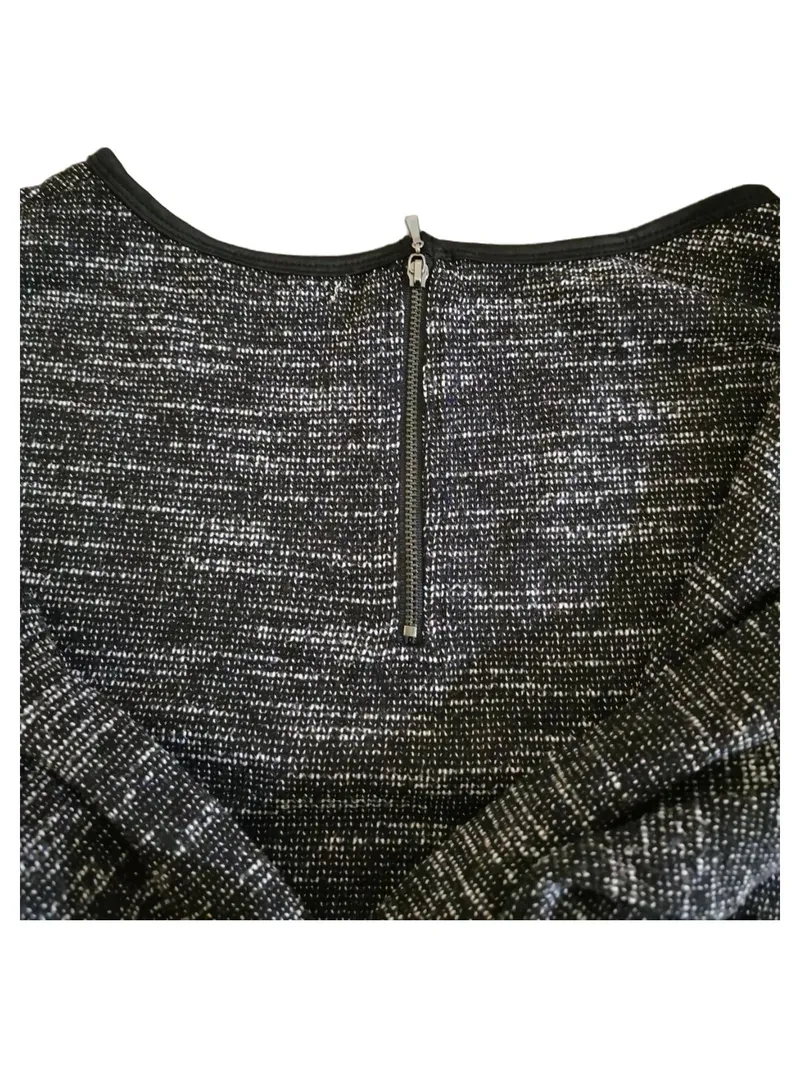 Broadway NYC Fashion Damen Pullover Gr. M Grau Meliert Langarm Reißverschluss 3