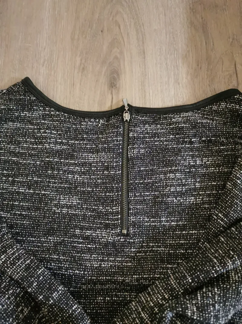 Broadway NYC Fashion Damen Pullover Gr. M Grau Meliert Langarm Reißverschluss 9