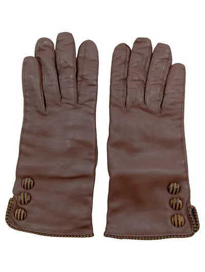 Roeckl Abendhandschuhe Leder Damen Braun Gr. L Klassisch