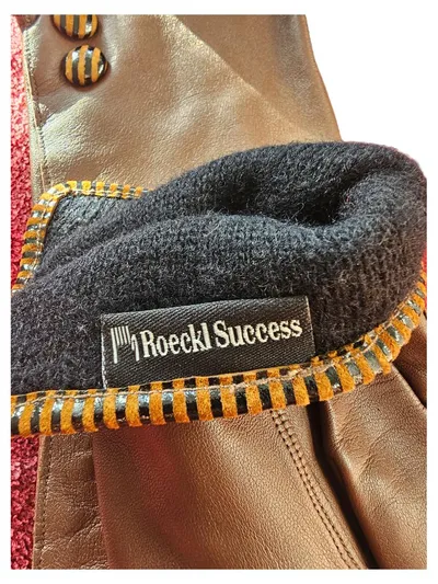 Roeckl Abendhandschuhe Leder Damen Braun Gr. L Klassisch
