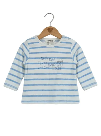 Kanz Pullover Kinder Gr. 68 Weiß Blau Gestreift Maritim Langarm
