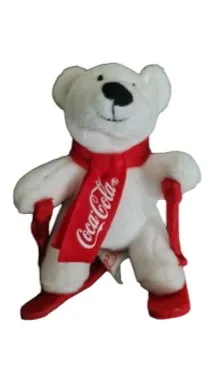 Coca-Cola Eisbär Kuscheltier Plüschtier Weihnachten 13cm weiß