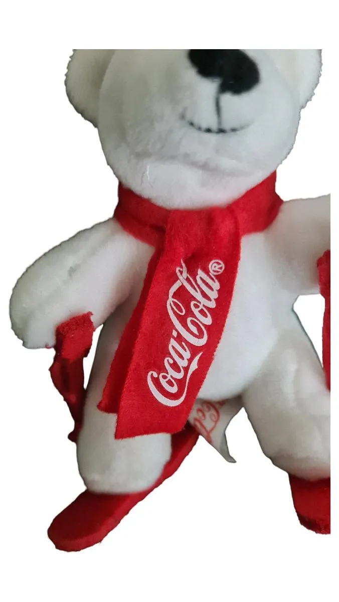Coca-Cola Eisbär Kuscheltier Plüschtier Weihnachten 13cm weiß 2