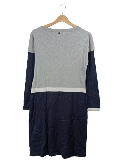 Comma Damen Strickkleid Gr. 40 L Mehrfarbig Colorblock Casual Viskose