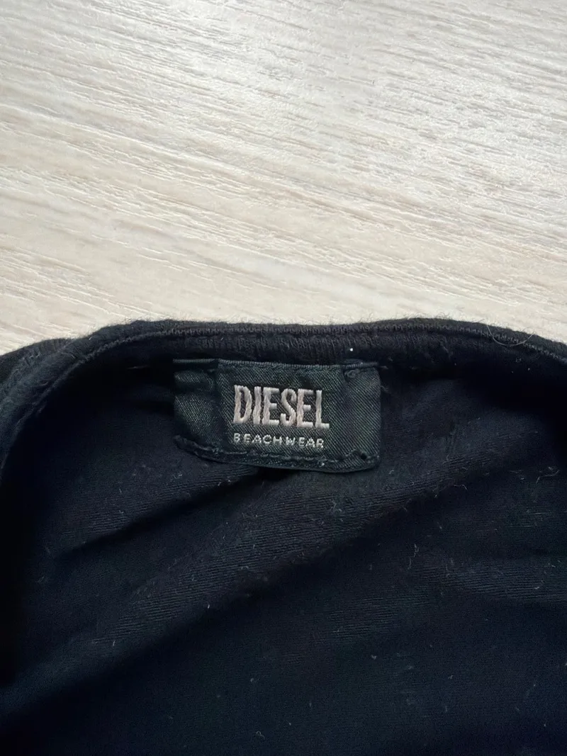 Diesel Damen Sommerkleid Maxikleid Schwarz Gr. 40 L Baumwolle Beachwear 3