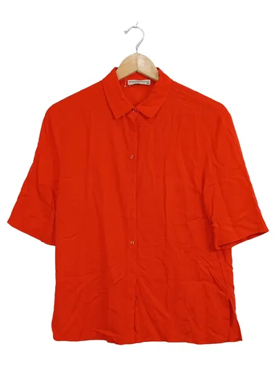Mudo Collection Damen Bluse Hemd Gr. 38 Orange Casual Kurzarm