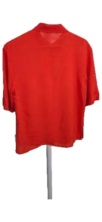 Mudo Collection Damen Bluse Hemd Gr. 38 Orange Casual Kurzarm