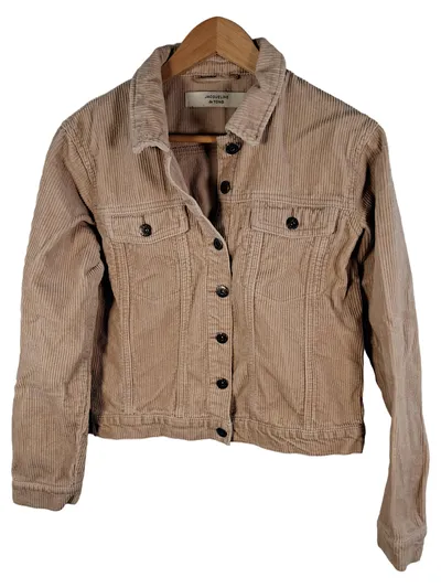 Jacqueline de Yong Cordjacke Damen Gr. 38 M Beige Casual Baumwolle
