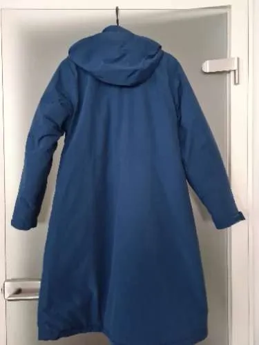 LANDS' END Damen Parka Mantel Petrol Gr. S/36 Kapuze Outdoor Wintermantel