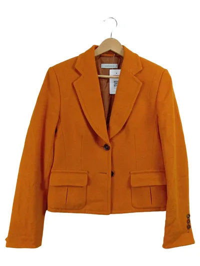 René Lezard Damen Blazer Gr. 36 Orange Wolle Business Klassisch