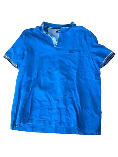 Walbusch Herren Poloshirt Blau Gr. 54 XXL Kurzarm Casual Baumwolle