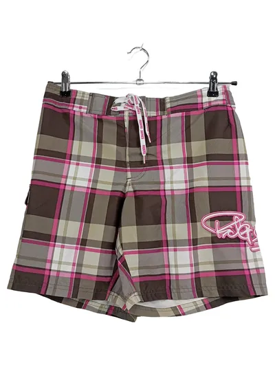 RODEO Damen Badeshorts Kariert Mehrfarbig Gr. 38 M