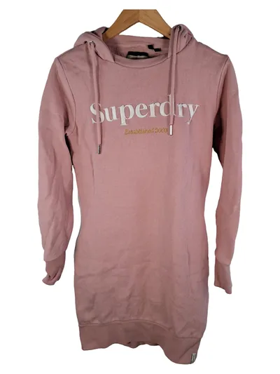 Superdry Damen Kapuzenpullover Hoodie Rosa Gr. 36 S Stickerei Casual