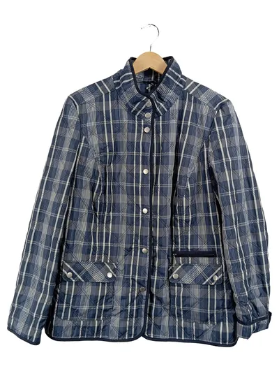 ERFO Steppjacke Damen Blau Kariert Gr. 42 XL Klassisch
