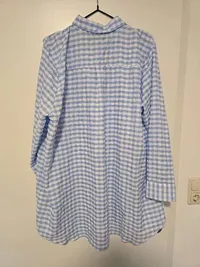 ASOS Design Damen Hemd Oversize Gr. 44 Blau Weiß Kariert Langarm 2