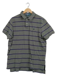 Ralph Lauren Herren Poloshirt Gestreift Grau Gr. 52;XL 1