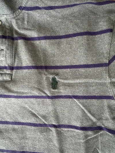 Ralph Lauren Herren Poloshirt Gestreift Grau Gr. 52;XL