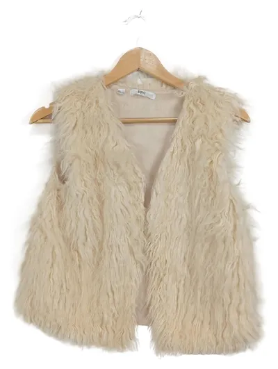 BPC Collection Kunstfell Weste Mädchen Gr. 152-158 Beige Boho Fellweste