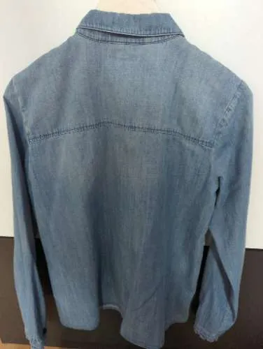 Marc O'Polo Jeanshemd Hemdbluse Rüschen Damen Gr. 36/S Blau 2