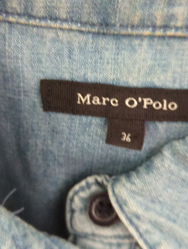 Marc O'Polo Jeanshemd Hemdbluse Rüschen Damen Gr. 36/S Blau 3