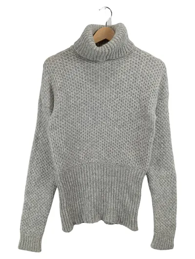 BOSS Damen Strickpullover Rollkragenpullover Grau Gr. M Alpaka Wolle