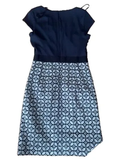 Comma Businesskleid Damen Gr. 34 Blau Gemustert Kurzarm