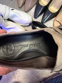 Paul Green Damen Slipper Lackleder Kette Braun Gr. 6.5 / EU 39.5 3