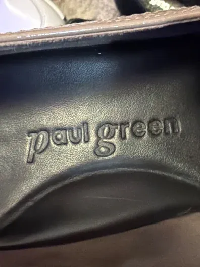 Paul Green Damen Slipper Lackleder Kette Braun Gr. 6.5 / EU 39.5 5
