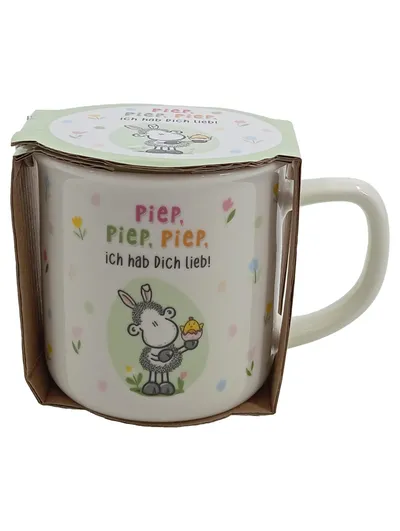 Sheepworld Tasse Piep piep ich hab dich lieb Schaf Porzellan 350ml Weiß