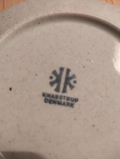 Knabstrup Keramik Essteller Retro Gestreift Mehrfarbig 15cm Vintage