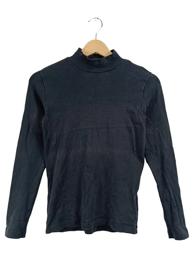 MUJI Damen Pullover Rollkragen Schwarz Gr. 34 XS Minimalistisch