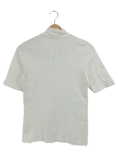 Brookshire Damen Pullover Rollkragen Kurzarm Weiß Gr. 40 L Basic Baumwolle