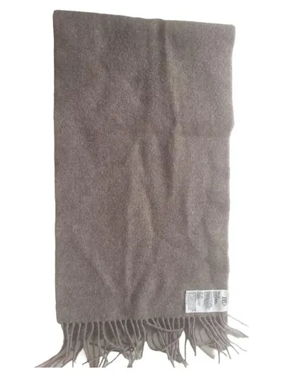Lily & Dan Schal Damen Braun Uni mit Fransen 28x150 cm