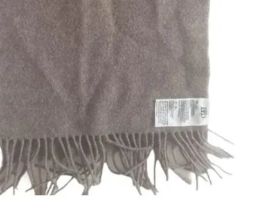 Lily & Dan Schal Damen Braun Uni mit Fransen 28x150 cm