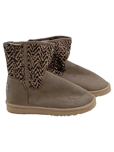 You Young Coveri Damen Stiefelette Pailletten Beige Gr. 38 Winterboots