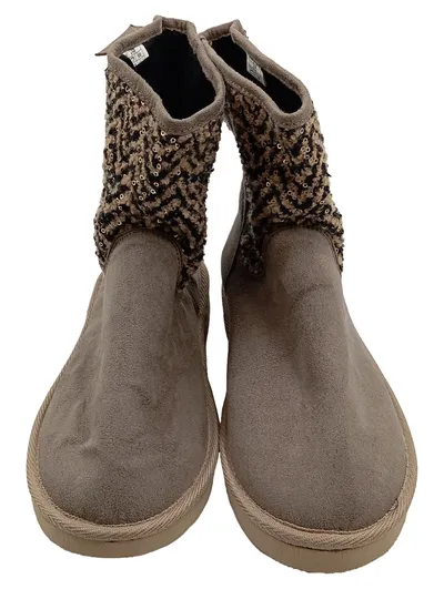 You Young Coveri Damen Stiefelette Pailletten Beige Gr. 38 Winterboots