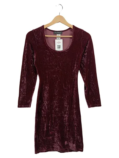 Miss Selfridge Samt Cocktailkleid Damen Rot Gr. 38 M 3/4-Arm Elegant