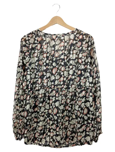 LASCANA Damen Bluse Tunika Mehrfarbig Abstrakt Gr. 40 L Langarm Bohemian