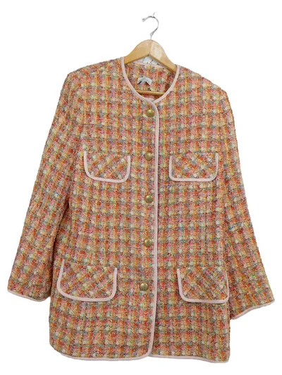 Prestige Damen Strickjacke Tweed Mehrfarbig Gr. 44 Klassisch Elegant