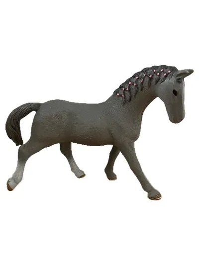 Schleich Pferd Trakehner Stute Grau mit geflochtener Mähne Spielfigur