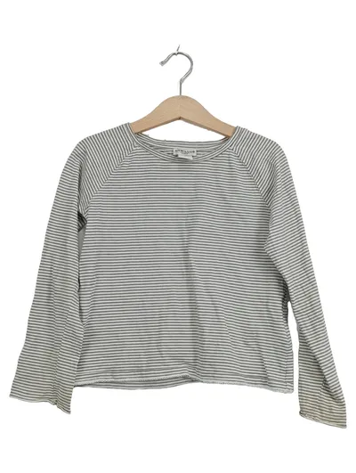Cyrillus Langarmshirt gestreift Grau Kinder Gr. 128 Baumwolle