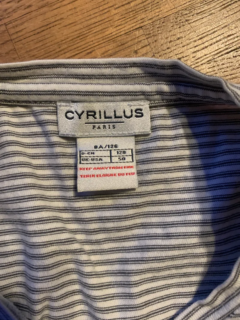 Cyrillus Langarmshirt gestreift Grau Kinder Gr. 128 Baumwolle 5