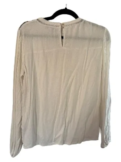 Esprit Damen Bluse Langarm Viskose Spitze Beige Gr. 36/S