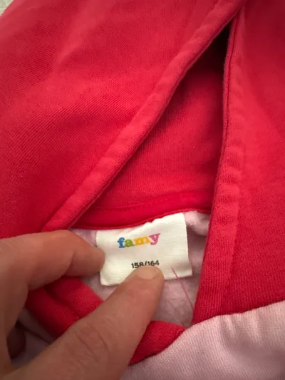 Famy Kapuzenpullover Mädchen Herz Regenbogen Rosa Gr. 158