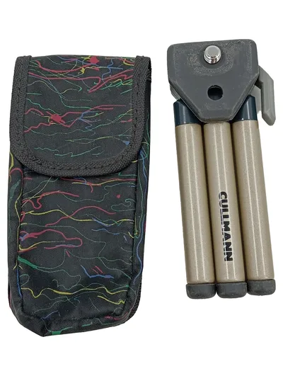 Cullmann Mini Kamera Stativ Gold Dreibeinstativ Tischstativ mit Tasche