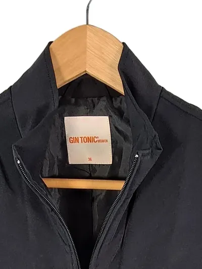 GIN TONIC Damen Leichte Jacke Gr. 36 Schwarz Casual Übergangsjacke